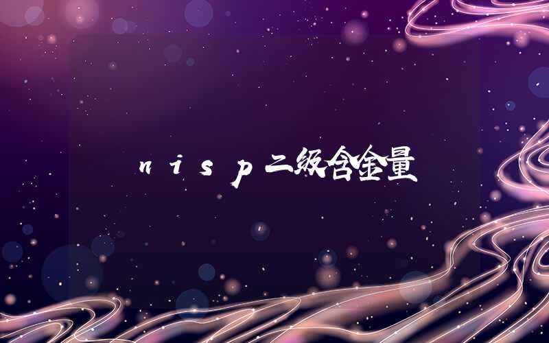 nisp二级含金量